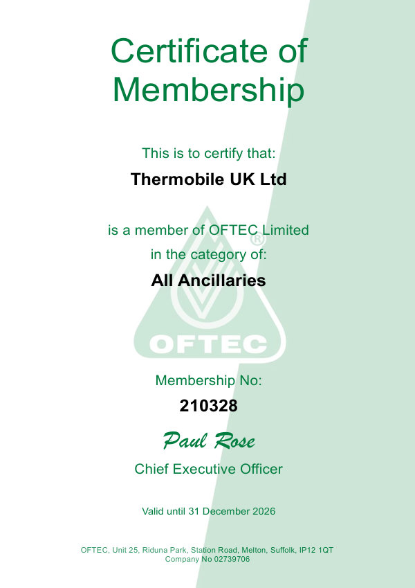 OFTEC Membership Certificate